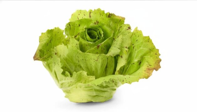 Fresh Variegated Radicchio di Castelfranco Isolated on White Background