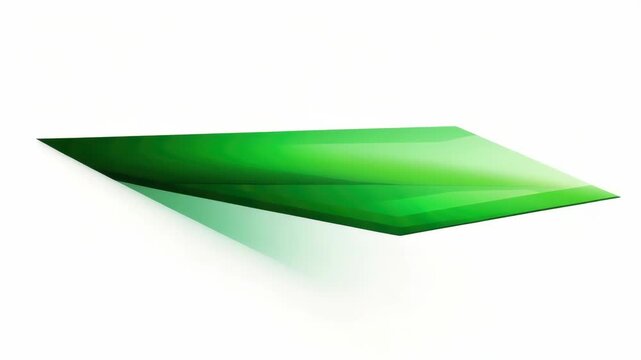 An abstract digital art sculpture in a 3D style with vibrant green color fades and white background.