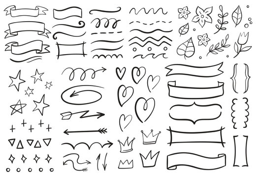 Ornamental arrow ribbons valentine wedding hand drawn line art vector