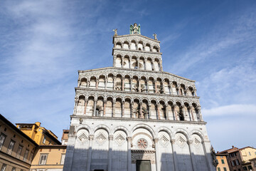 Obraz premium Facade of the church of San Michele in Foro in Lucca, Tuscany, Italy