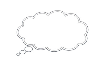 Fototapeta premium White thought bubble icon representing ideas, dreams, or communication ready for text, with a transparent background