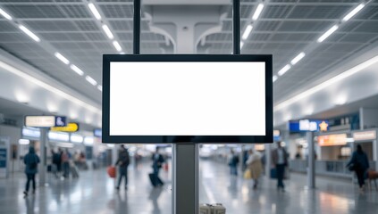 Obraz premium A blank advertising screen in a public space, providing an excellent opportunity for advertisement