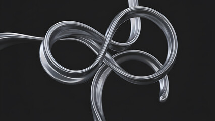 Liquid Titanium Swirl Abstract Matte Black