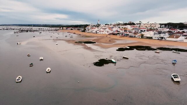 Cinematic Drone Flight Over El Rompido Beach, Andalusia Coast