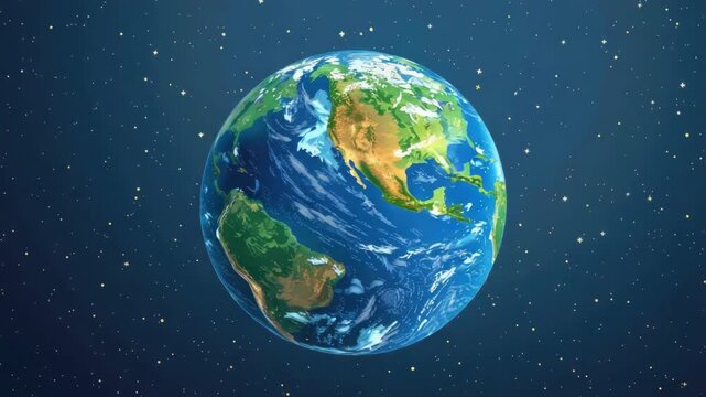Colorful graphic of the world from space