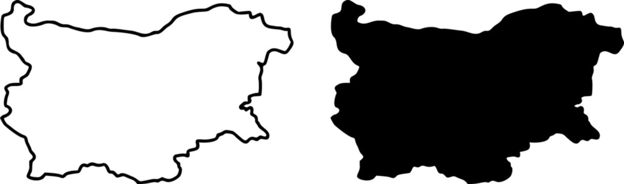 Bulgaria country border map outline and silhouette vector graphic isolated image decal