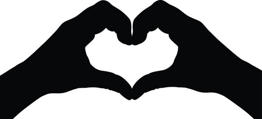 Fototapeta premium Hands forming a heart shape on white background