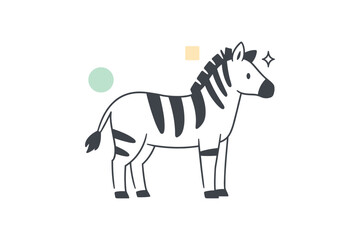 Fototapeta premium Minimalist zebra illustration with geometric shapes