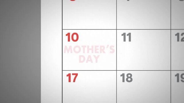 May Mothers Day calendar highlight hand drawn red circle mark style visual
