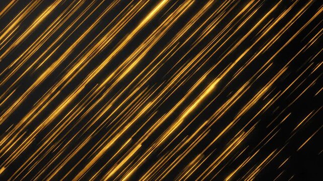 Golden light streaks and diagonal lines create a dynamic abstract background on a black canvas with vibrant orange hues and varying line thicknesses.