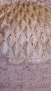 ancient roman apse rome italy coffered semicircular vault diamond patterns amid crumbling walls centuries decay coffer of architecture historic monument 