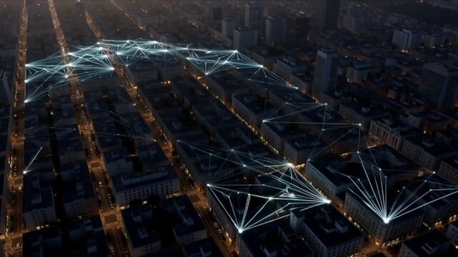 Smart energy grid visualization across city blocks
