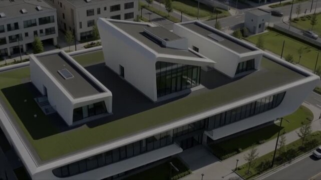 Sustainable smart architecture with clean modern lines