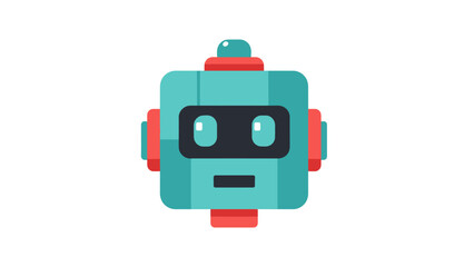 Naklejka premium Cute Robot Head Icon - AI Technology and Robotics Concept