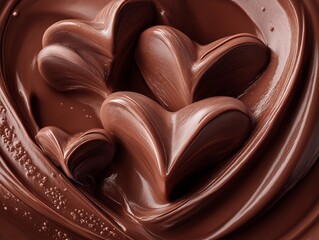 ハート形の光沢のあるガナッシュクリーム