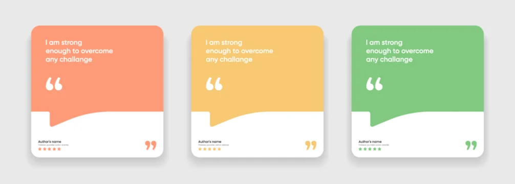 3D bubble testimonial banner, quote, infographic. Social media post template designs for quotes. Empty speech bubbles, quote bubbles and text box. Vector Illustration EPS10.