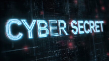 Cyber secret illuminated text digital background concept of data security and protection