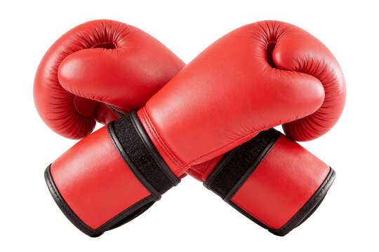 Red boxing gloves designed for training, sparring, and competitive matches. Crafted for protection and performance in combat sports and martial arts activities. - Powered by Adobe