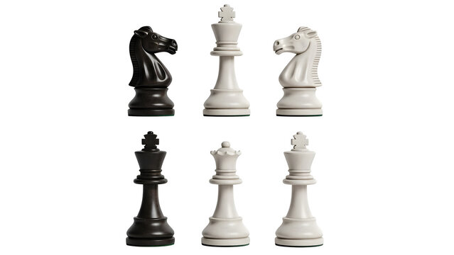 Chess pieces isolated on transparent background