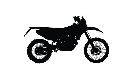 Obraz premium A black silhouette of a dirt bike against a white background silhouette