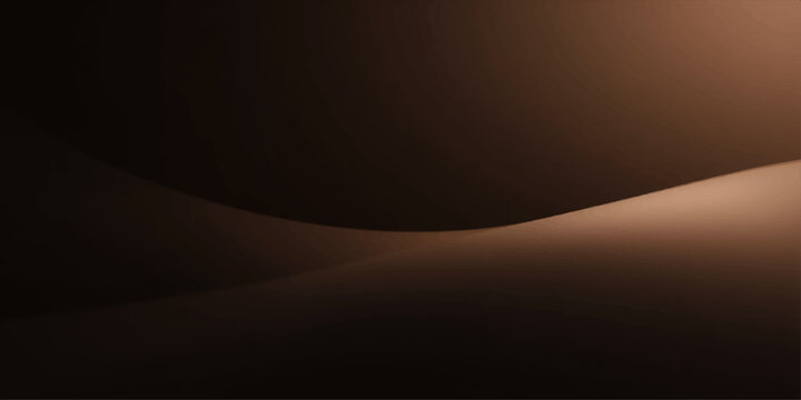 A dark brown background features glowing rays and a motion wave pattern where a light flash effect creates a textured night design with a black cosmic planet glow