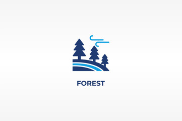 Fototapeta premium FOREST vector, icon or logo sign isolated symbol illustration