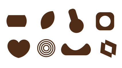 Fototapeta premium chocolate element. Chocolate shapes. Chocolate vector illustration shapes.