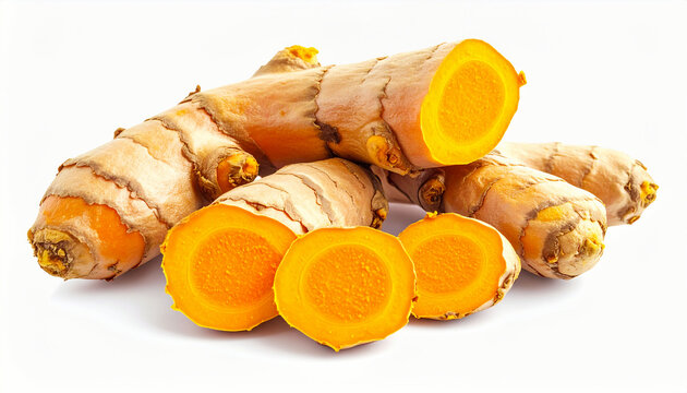 Turmeric Roots and Sliced Turmeric.