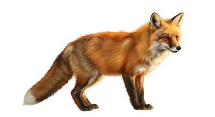 Obraz premium Realistic Fox Golden Hour Warm Light Illustration Transparent Background