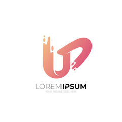 Fototapeta premium U and D logo design company, letter U and D design swoosh