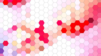 4K abstract hexagon mosaic background with geometric honeycomb pattern and pixelated texture. Modern digital background with copy space, ideal for branding, websites, presentations, apps, advertising