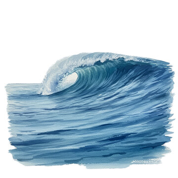 Realistic Ocean Wave Blue Water Splash Isolated Transparent Background