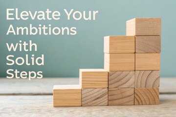 Wooden Blocks Form Steps for Growth