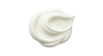 Realistic Swirl of White Cream or Yogurt on White Background
