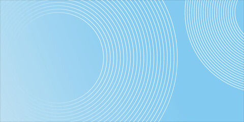 Modern minimalist banner pastel colorful blue and white gradations. Circle effect style abstract simple art