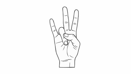 Obraz premium Hand gesture showing number three with fingers.