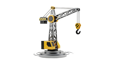 3D icon of tower crane for construction lifting operations