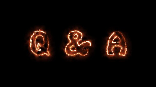 Q & A, Question and Answer Neon glowing animation  Light Effect for overlay on black background. Neon Q&A Chat Icon Glowing Animation 4k video