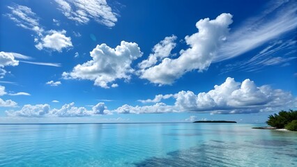 Obraz premium Serene tropical island getaway with crystal clear turquoise waters