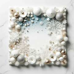 Obraz premium christmas background with shells and snowflakes