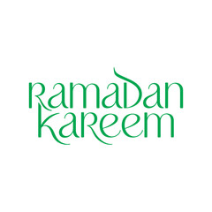 Fototapeta premium Ramadan Kareem Green Calligraphy Greeting on White Background