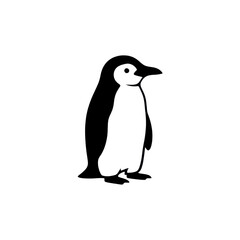Fototapeta premium Black and White Emperor Penguin Vector Illustration isolated PNG with Transparent Background