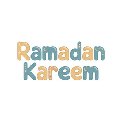 Ramadan Kareem Pastel Calligraphy with Stars and Moons