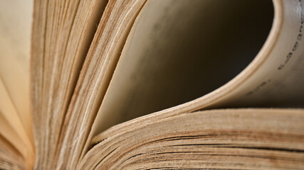 Macro Close-Up of Vintage Book Pages