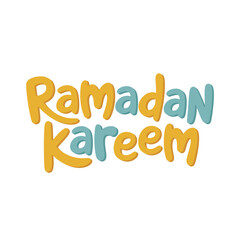 Ramadan Kareem cheerful lettering with accent moons and stars