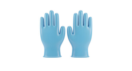 Obraz premium 3D icon of blue medical protective gloves