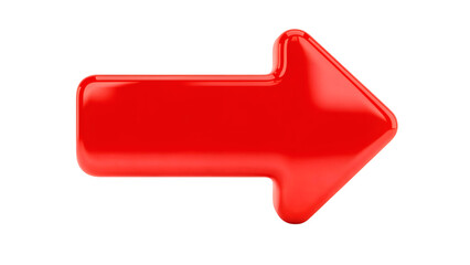 Glossy red right arrow isolated