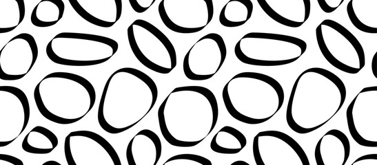 Seamless pattern with circles. Brush stroke technique. Abstract background with hand painted circles. Minimal style. Flat style 