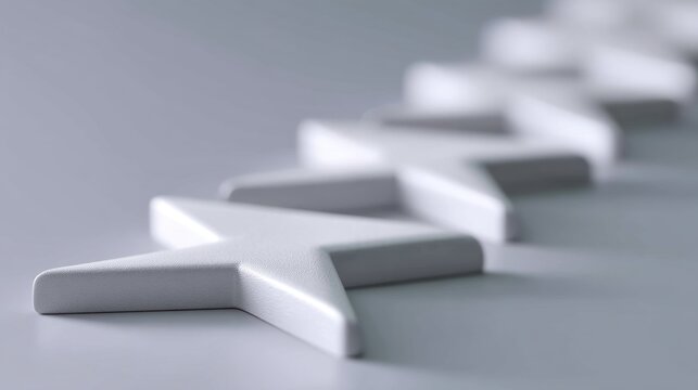 Fine art close-up of white geometric shapes arranged in a captivating pattern on a smooth surface showcasing modern minimalist design aesthetics