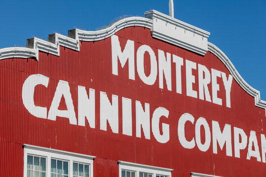 Historic Monterey Canning Company building with bold signage on Cannery Row California